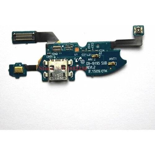 Original USB Charging Dock Port Flex cable For Samsung S4mini i9195 Charger plug board with Microphone Replacement parts