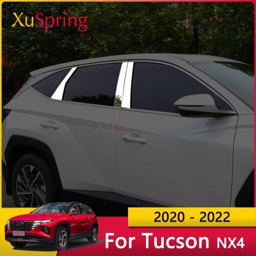 Car Window Trim Door Body Side Strips Garnish Exterior Chrome Decorative Car-styling For Hyundai Tucson 2021 2022