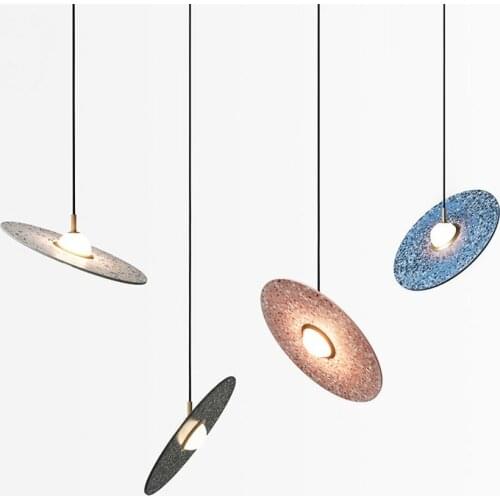 Restaurant pendant lights Nordic creative personality bedroom bedside small pendant light simple dining table lamp terrazzo lamp