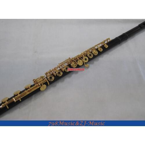 Professional Grenadilla Flute-B foot-Open Hole-Split-E-Offset-G-Gold Plated WITH case-With Patent Joint