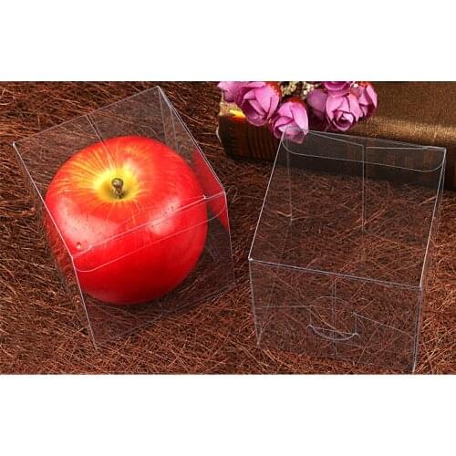100pcs 8*8*8cm Transparent Waterproof PVC Boxes Packaging Small Plastic Clear Box Storage For Food/jewelry/Candy/Gift/cosmetics