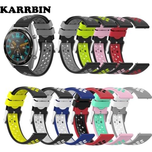 KARRBIN Soft Silicone Strap Watch Sports Watch Band for Huawei GT2 pro 22MM Wristbands for Samsung Galaxy Watch 46mm Strap