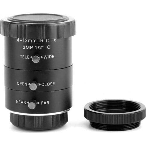 Manual Aperture C-Mount CCTV Security Camera Zoom Lens 1080P 4-12mm