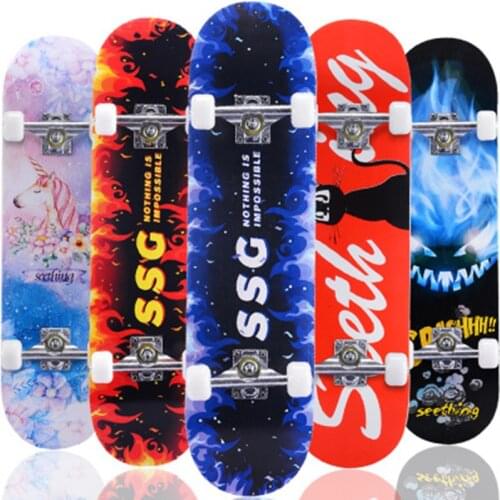 Skateboarding Teenagers Adult Beginners Brush Street Double Rocker