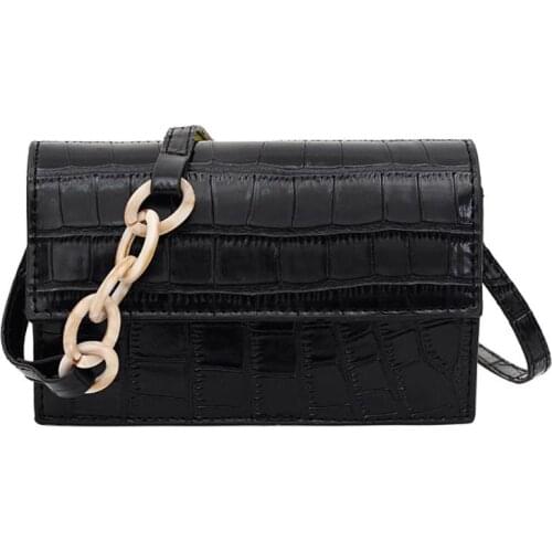 Fashion Crocodile Leather Messenger Bag Women Retro Solid Color Shoulder Handbag Small Lady Messenger Handbag Purse Bags Bolsas