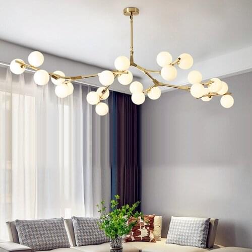New led Chandelier For Living Room Bedroom kitchern Home chandelier Nordic Creativity Design Glass Balls Ceiling Chandelier Lamp