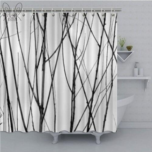 The Leafless Branches Printed Bathroom Curtain Winter Scenery Waterproof Shower Curtain Polyester Fabric Bath Curtain Shower Set