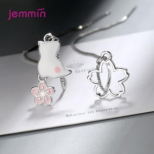 925 Sterling Silver Cute Flower Statement Earrings For Women Girls 2020 Trendy Valentines Day Gift Fashion Jewelry Wholesale