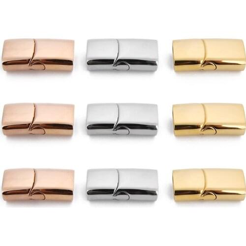 1pc Magnetic Clasps Square Stainless Steel Gold Black Color Connector Hole 10*5mm for Bracelet Necklace Jewelry Findings