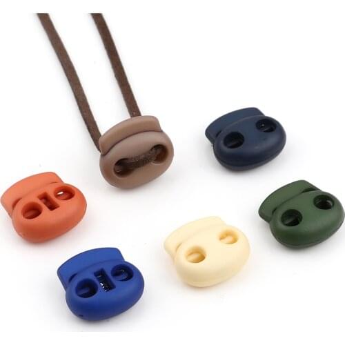 10pcs Colorful Bean Toggle Clip Stopper 2cm Plastic Paracord Cord Lock Clamp Shoelace Cord Buckles Cords Lanyard Part Sportswear