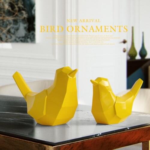 2pcs/set couple birds fairy garden decor resin figurines craft for home decoration european decor decorations house decor