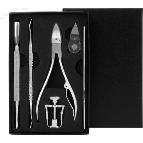 3/5/6pcs Set Cuticle Remover Kit Nail Clipper Trimmer for Cuticle Ingrown Nails Pedicure Manicure Corrector Fixer Foot Care Tool