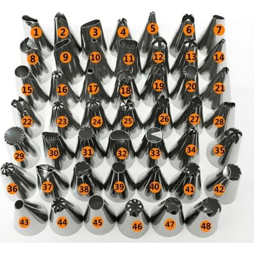 Cake Decorating 48Pcs/set Good Quality Stainless steel Icing Piping Nozzles Pastry Tips Set Cake Baking Tools Accessories
