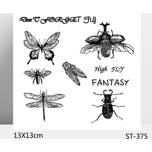 AZSG Different Insect Butterfly Clear Stamps/Seals For DIY Scrapbooking/Card Making/Album Decorative Silicone Stamp Crafts