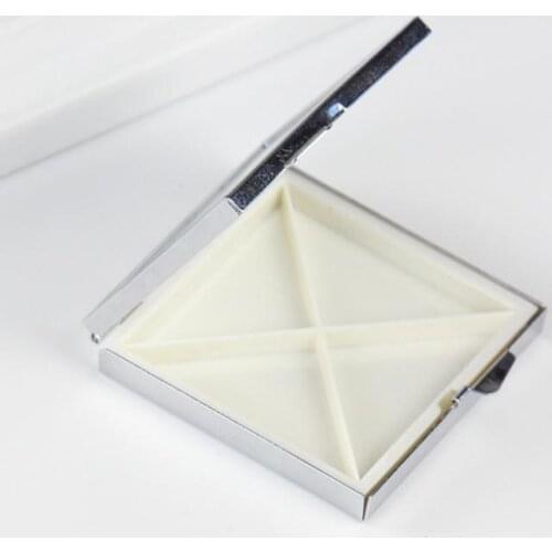 Free Shipping 100PCS Square Pill Boxes Blank DIY Metal Pill Container Storage Box 4 Compartments SN695