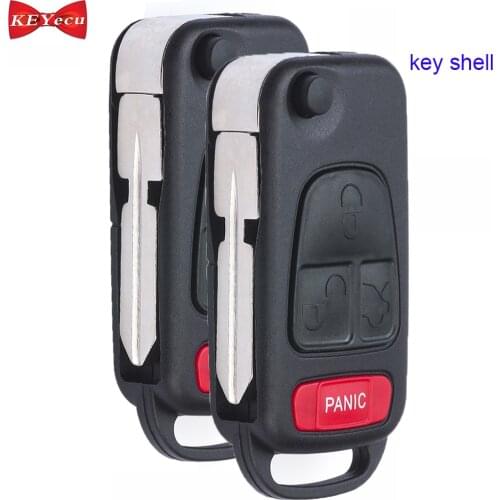 KEYECU 2pcs / 10pcs for Mercedes Benz ML M S CL Remote Car Key Shell Case Fob 4 Button HU39 Blade Uncut