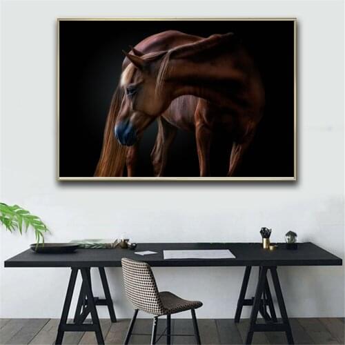 Room Decor Horses Black Canvas Art Animals Wall Art Poster Pictures For Living Room Home Decor Cuadros Wall Canvas Paintings