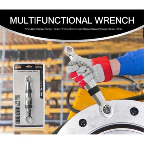 Car repair wrench multifunctional universal 23 in 1 adjustable wrench set ratchet 7-19mm multi-purpose hand tool auto parts