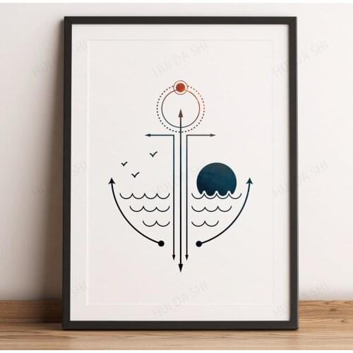 Geometric Anchor Print, Sailing Print, Sailing Gifts, Sailing Art, Sailing Poster, Boat Art, Abstract , Geometric Print, Modern
