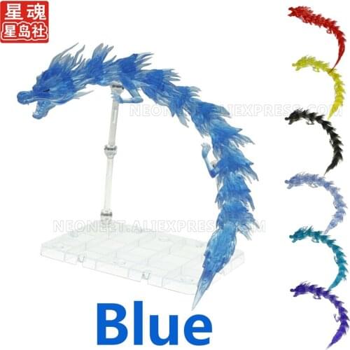 Blue Demon Slayer SHF Figure Battle Scene Decoration Dragon Effects Whirlwind Flame Shenron Action Base Model Bracket Toy Child
