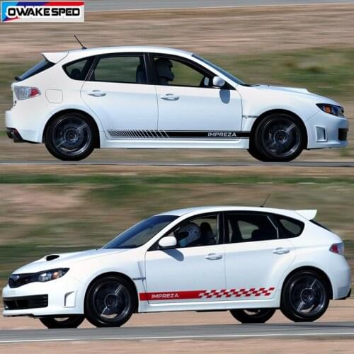 Racing Sport Stripes Car Door Side Skirt Sticker For Subaru-Impreza STI WRX Auto Body Decor Vinyl Decals Accessories