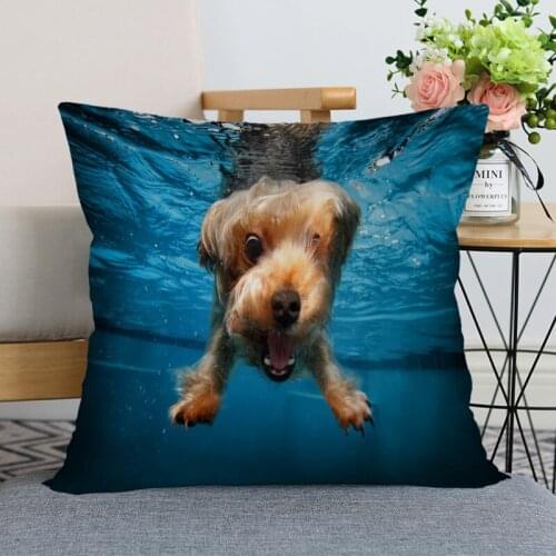 Nice Pillow Case Modern Home Decorative Yorkshire Terrier Dog Pillowcase 35x35cm,40X40cm(one sides) For Living Room Pillow Cover