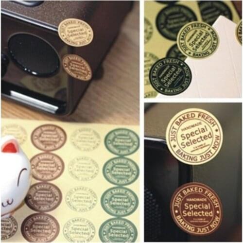 120 Pcs Adhesive Paper Tags Gift Box Circular Labels Sealing Sticker DIY Scrapbooking Note Kraft Labels Packing Accessories New