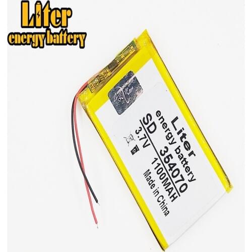 Best battery brand polymer lithium battery 354070 3.7V 1100mAH remote control electronic book GPS wireless earphone