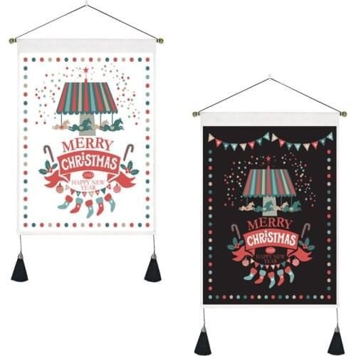 Small Ornaments Miniature Models Tapestry Merry Christmas Letter 2pcs Home Decoration Hanging Pictures For Room Wall Tapestries