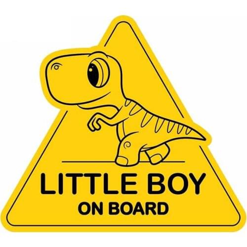 Little Boy on Board Dinosaur Sign Personality Stickers Vinyl Motorcross Car Decal Racing Vinyl Decorate Tape