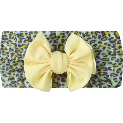 2pcs/lot Fashion Tiaras for Girls Baby Nylon Headbands Multi Color Leopard Print Turban for Babies 0-3y Kid Bow Hair Accessories