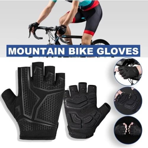 Non-slip Half Finger Gloves with Wrist Wrap Support Padded Fitness Short Open Finger Glove for Riding Sports Summer A7
