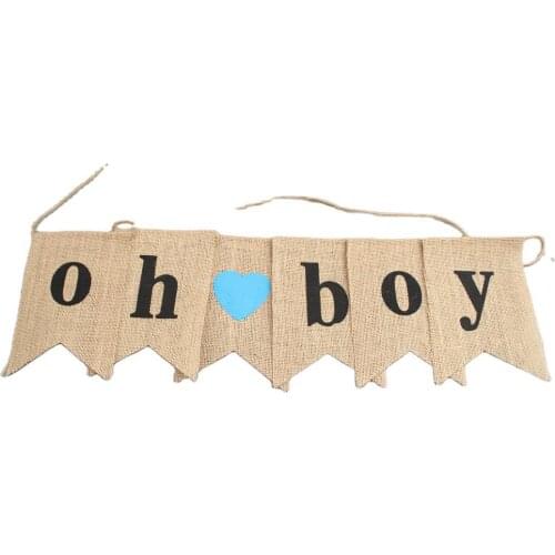 Oh Baby Burlap Banner Gender Reaveal Party Supplies for Boy Girl Gender Neutral Reveal Party Sign Baby Shower Party Decoration