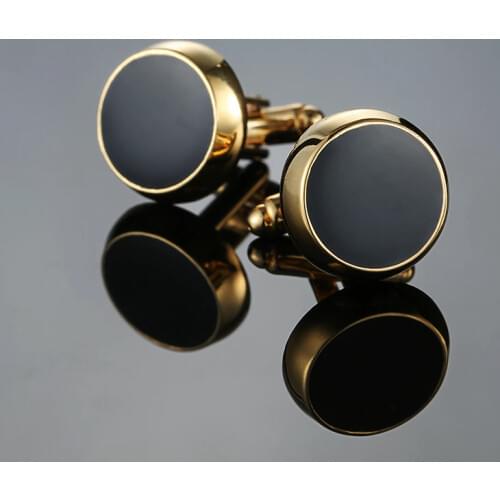 New Gold Colors Cufflinks High-quality Wedding Gifts Large Round Cufflink For Men High Quality Cufflinks Men Suit Accessories