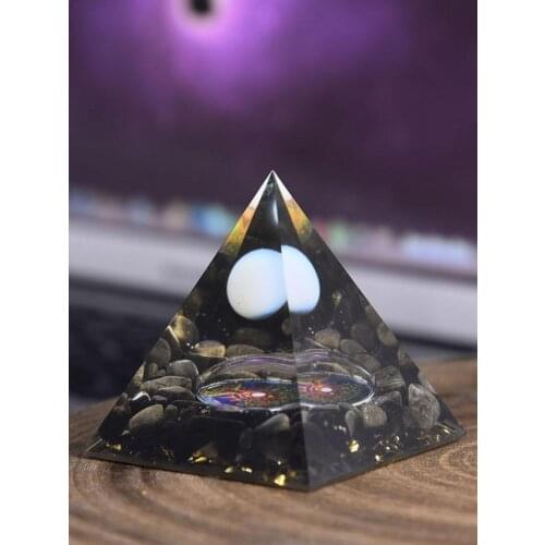 Opal Ball Crystal Pyramid Cone Art Crafts Obsidian Crushed Stone Energy Healing Meditation Ornaments Home Meditation Room Deco