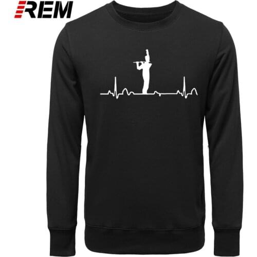 Men Flute Chick Text Funny Musical Instrument White Text-rt Women Hoodies, Sweatshirts REM Fleece Cotton Full