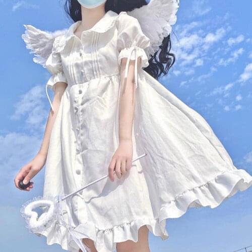 Lolita Dress Super Gentle White Moonlight Soft Girl Light lo Kawaii Loose Japanese Cute Dress Tea Party Dresses
