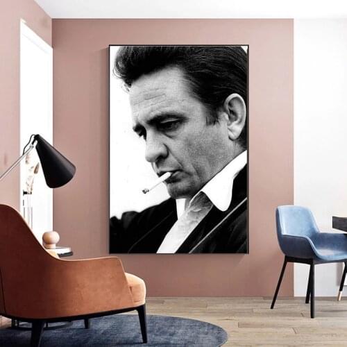 Johnny Cash American Poster Music Star Singer Hip Hop Rap Canvas Print Wall Painting Home Decoration (No Frame)
