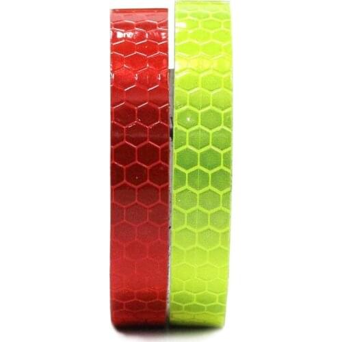 2Pcs Honeycomb Self-Adhesive Safety refelctive Warning Security Marking Reflector Tape Waterproof for car/Truck/Traffic 1cm*5m