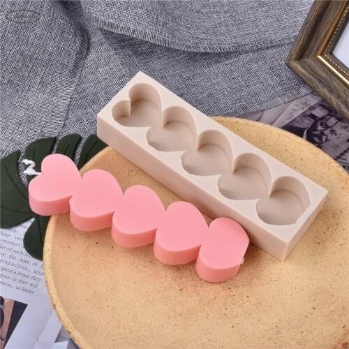 2 Sizes Silicone Loving Heart Shaped Resin 3D Mold Fondant Cake Decoration Chocolate Candy For Birthday Kitchen Moulds