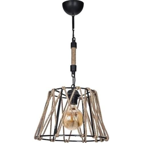 Modern 2021 Polat Lighting Erguvan Black Lux Rope Pendant Lamp chandelier люстра