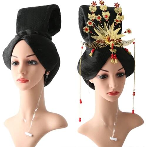 Whole queen hair products vintage empress hair Tang Empress Wu Zetian Cosplay tang dynasty cosplay for women princess favors