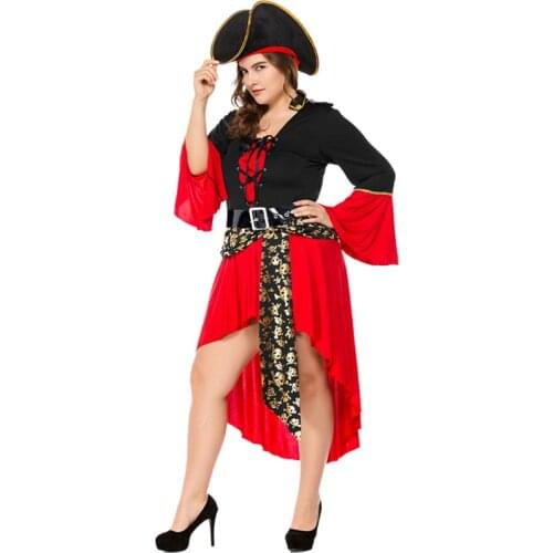 Adult Womens Skull Pirate Dress Nightmare Before Christmas Halloween Costumes for Women Anime Cosplay