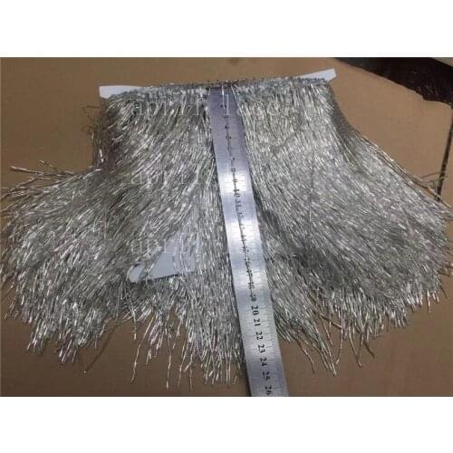 Yy029 # 5 yards /bag silver 20 cm width ribbon fringe tassel for curtain /garment/decorative/home /dress decoration