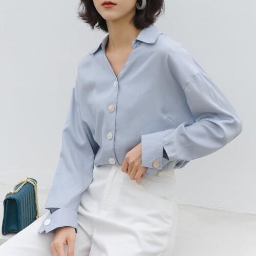 Womens tops and blouses solid color OL summer shirts