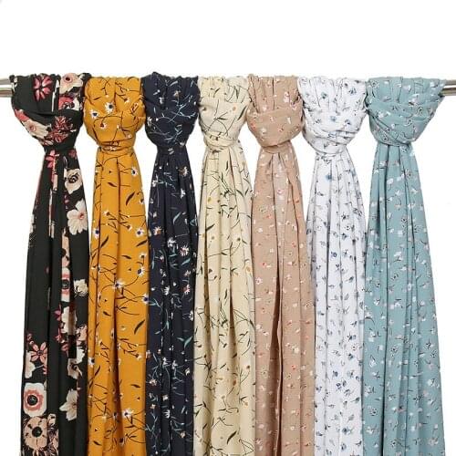 New fashion women bubble chiffon hijab scarf foulard femme musulman printed shawl islamic clothing headwear muslim headscarf