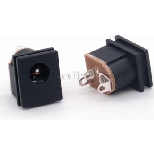 10Pcs DC Power Socket DC-015 Jack 5.5-2.1 MM Square Panel Mounting 5.5X2.1mm