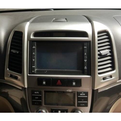 2Pcs Car Interior Dashboard AC air conditioner Outlet Cover Trim Car-Styling Sticker Fit For Hyundai Santa fe 2006-2012