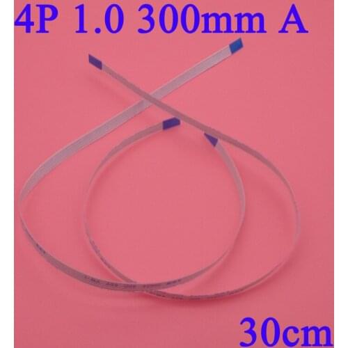50pcs/lot 4 pin Flat Switch Ribbon 4p Flex Cable Power Button 4pin 1.0mm Forward Length 30cm AWM 20624 80C 60V VW-1