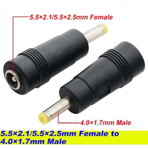 COMPSON 1pcs 5.5 x 2.1/5.5×2.5mm Female to 4.0 x 1.7mm Male DC Connector Power Adapter 5.5 x2.1/5.5×2.5 to 4.0 x 1.7